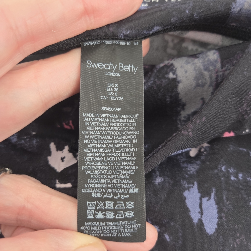Sweaty Betty Power Crop Black Scattered texture leggings size 6 - Picture 6 of 7
